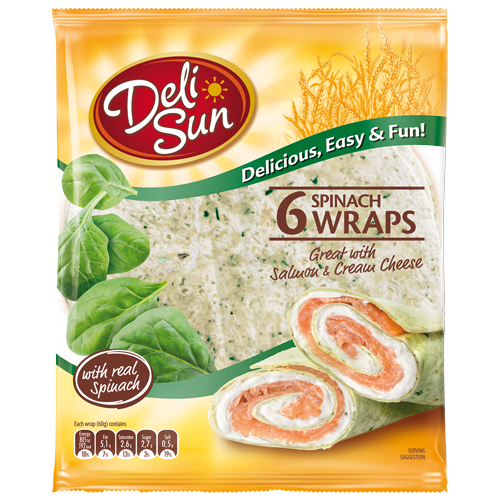 Delisun tortilla wraps with spinach 360g