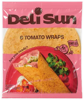 Pack of 6 Deli Sun tomato wraps