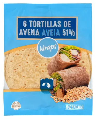 Pack of 6 Hacendado oat tortillas