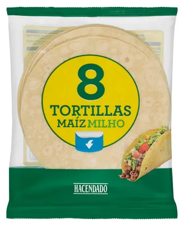 Pack of 8 Hacendado corn tortillas