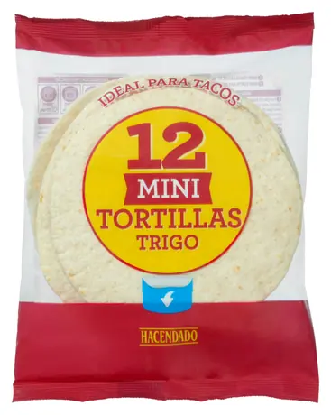 Pack of 12 Hacendado mini wheat tortillas