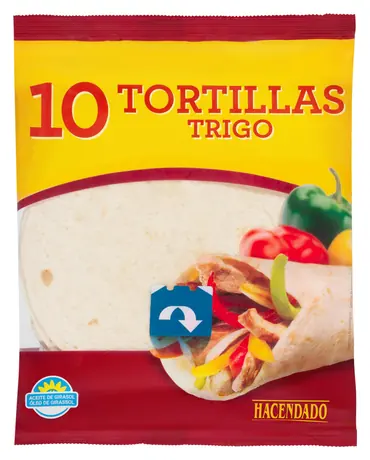 Pack of 10 Hacendado wheat tortillas