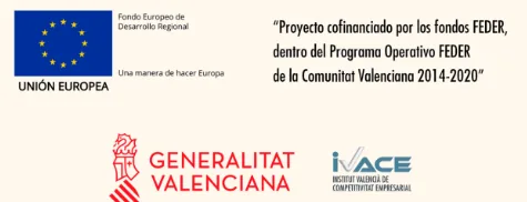 Logotipos de la Unión Europea (FEDER), la Generalitat Valenciana e IVACE